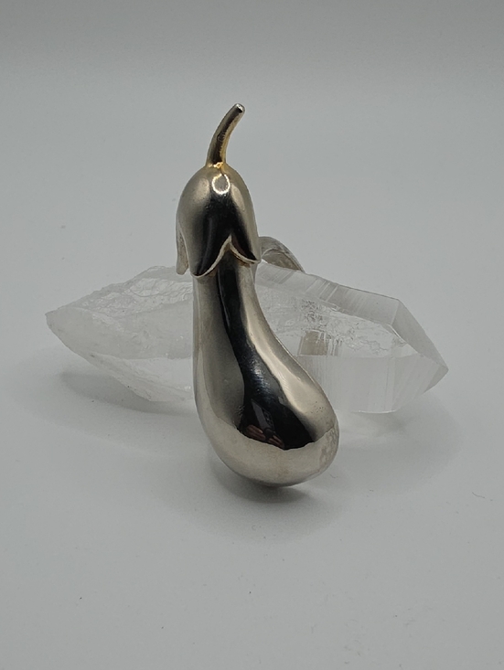 Vintage Joie de Vivre Other - VINTAGE   Joie de Vivre Eggplant Napkin Rings – Silver & Gold Tone (set of 6)